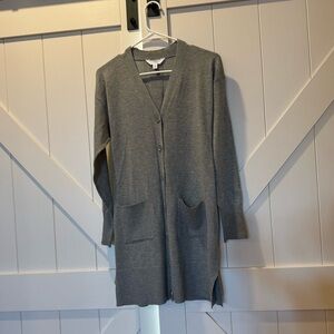Gray Button-Up Cardigan time and tru